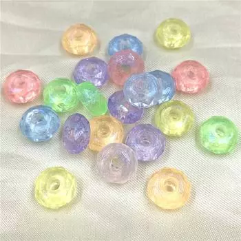 Креативные бусины с интервалом, модные креативные бусины с поверхностью абакуса, тонкие мигающие бусины из бисера, 10 шт., ювелирные аксессуары с большим отверстием, браслет, ожерелье оранжевый