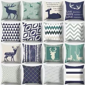 Креативные чехлы для подушек с изображением оленя, наволочки с оленями в лесу, квадратные наволочки для дивана, наволочки для домашнего декора 40x40cm