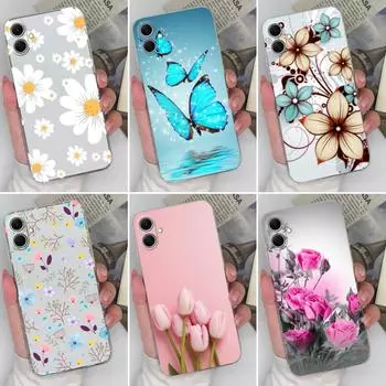 Креативные чехлы для Samsung S25 Plus Ultra S25Ultra S24 FE A06 A16 A26 A36 A56 F14 M35 Красивые бабочки Мягкие силиконовые противоударные чехлы для Samsung Samsung A06