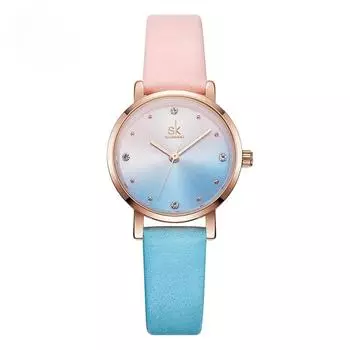 Креативные цветные кожаные часы, женские кварцевые часы Relogio Feminino SK, женские наручные часы Montre Femme # K8029