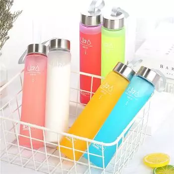 Креативные цветные портативные герметичные бутылки для воды, матовые спортивные небьющиеся пластиковые бутылки для хранения лимонного сока, посуда для напитков 280ml