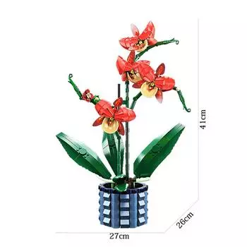 Креативные цветы, букет орхидей, бонсай, набор строительных блоков, горшечные растения, модель MOC, кирпичи, сделай сам, украшение для дома, игрушка для детей, подарки без коробки