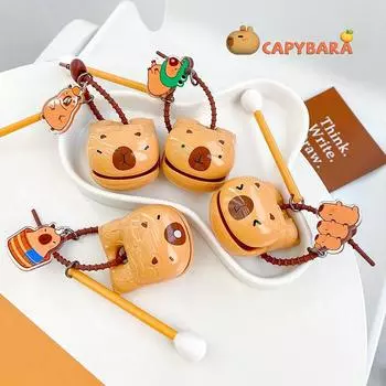 Креативные деревянные игрушки-рыбки в виде капибары, симпатичный брелок-рыбка, кавайная сумка-брелок для автомобиля, кулон для детей и взрослых, игрушки для снятия стресса A