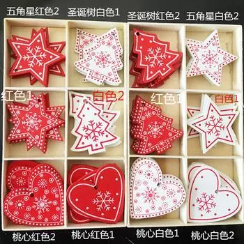 Креативные деревянные рождественские подарки, украшения для интерьера, подвески для дома, рождественские аксессуары «сделай сам», подвесные украшения 10 pcs/bag