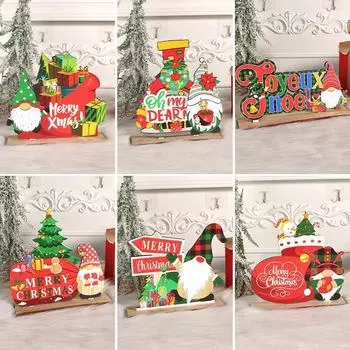 Креативные деревянные рождественские украшения Деревянные поделки своими руками на Рождество Настольные украшения для новогодних подарков