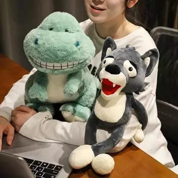 Креативные динозавры, несущие волков, плюшевые игрушки, мягкие плюшевые животные, забавная мультяшная кукла, плюшевая подушка, домашний декор для детей, подарок