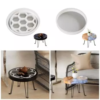 Креативные дизайны, большой круглый силиконовый аксессуар для эпоксидной смолы, столешницы с узорами в виде сот и рек 2