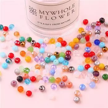 Креативные для изготовления ювелирных изделий стеклянные граненые популярные подвески-рондели, ювелирные аксессуары, 100 шт./лот, хрустальные DIY яркие высококачественные многоцветные бусины чёрный