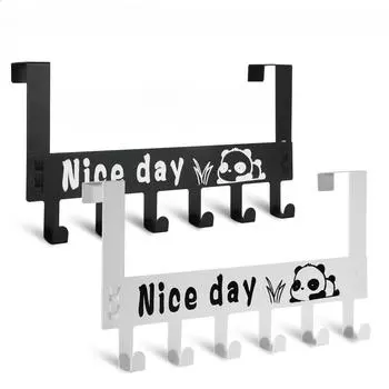 Креативные дверные крючки для одежды, крючок для пальто, мультяшная настенная вешалка для одежды, съемные дверные крючки без гвоздей, не оставляющие следов 1PCS белый