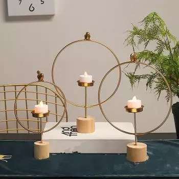 Креативные геометрические подсвечники в скандинавском стиле для украшения стола в гостиной, дома, металлические поделки, подсвечники L