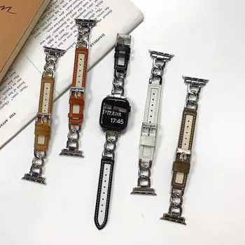 Креативные холщовые + кожаные ремешки для часов для Iwatch Series Ultra 9 8 7 49 мм 45 мм 44 мм с полым ремешком для App * e Watch 6 SE 5 4 3 2 1