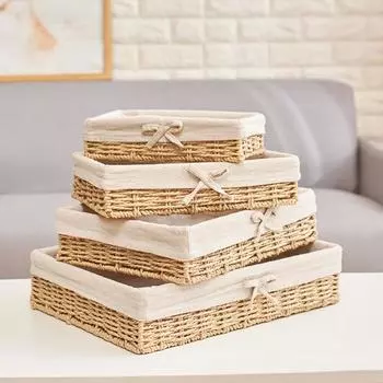 Креативные и изысканно оформленные плетеные ящики для хранения вещей для домашнего офиса и общежития повышают популярность и окружающую средуCreative S