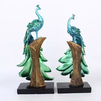 Креативные и модные золотые синие павлиньи украшения из смолы винные шкафы для гостиных домашняя атмосфера украшения подарки