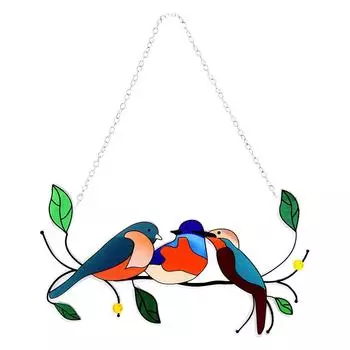 Креативные и новые красочные акриловые подвесные украшения для окон с птицами One Size