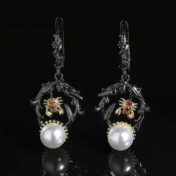 Креативные изысканные черные двухцветные женские серьги, ювелирные изделия для вечеринок, высококачественные инкрустированные серьги в форме краба, благородные серьги для вечеринок, женские ювелирные изделия, подарок на день рождения чёрный