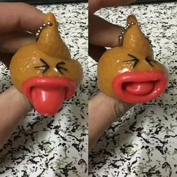 Креативные какашки для языка, забавная антистрессовая игрушка, розыгрыш, подарок, подвесной брелок красный