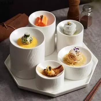 Креативные керамические обеденные тарелки, однотонная столовая посуда, посуда для приготовления пищи, тарелки для пасты, стейков, закусок, кондитерских изделий, десертов, подносов для ресторанов и гостиниц