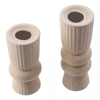 Креативные керамические подсвечники, центральный элемент стола, подсвечник, набор, украшение для рабочего стола, бежевый домашний декор, свадебный декор