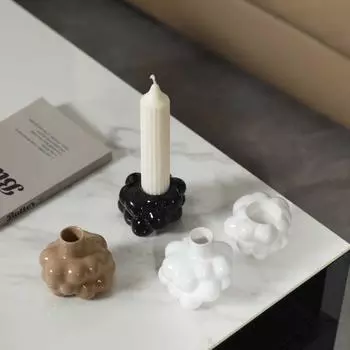 Креативные керамические подсвечники, украшения, современный простой домашний стиль, подсвечник, украшение, поделки HP875-1W short white candle holder