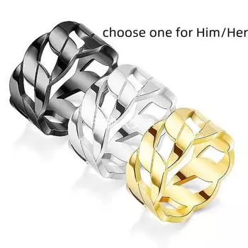 Креативные кольца для мужчин, кольцо из нержавеющей стали, кубинская цепочка, дизайнерские украшения для папы, мамы, парня, девушки, 1 шт. #6
