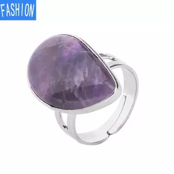 Креативные кольца из полированного натурального кристалла в форме капли воды Opal