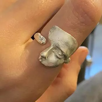 Креативные кольца-маски для женщин и мужчин, индивидуальность, серебряное открытое регулируемое матовое кольцо-маска, ювелирный подарок золотой