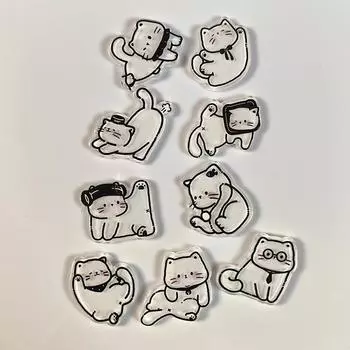 Креативные кошачьи магниты на холодильник наклейка милые мультяшные акриловые кошачьи наклейки кавайные животные канцелярские товары DIY аксессуары украшение подарок