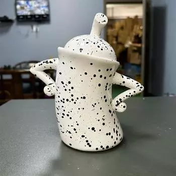 Креативные кружки с раздвоенной талией, банки для еды, ретро-чашки с пятнами для кухни, банки для хранения с крышками, кофе, чай, сахар, специи, кухонные принадлежности 15 x 11cm