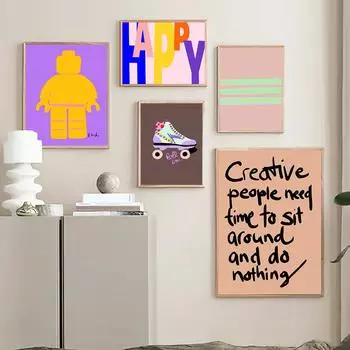 Креативные люди сидят без дела, плакаты, забавные поп-арт, детская площадка, холст, картина, современный рулонный принт, настенный художественный декор, домашние фотографии 21x30cm No Framed