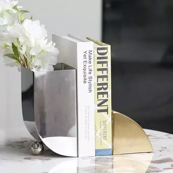 Креативные металлические цветочные украшения для прихожей, кабинета, офиса, спальни, модель рабочего стола, вазы двойного назначения, подставки для книг, аксессуары