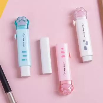 Креативные милые 1 шт. Kawaii кошачья лапа, ручка в форме ручки, резиновый ластик, новинка, детские студенческие обучающие офисные канцелярские принадлежности белый