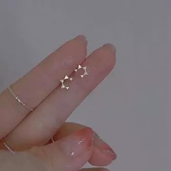 Креативные милые и классные серьги-гвоздики в форме пятиконечной звезды, женские серьги-гвоздики Sense Star от Niche Design золотой