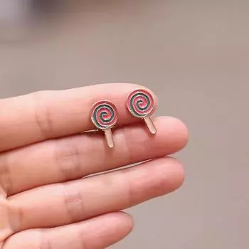 Креативные милые серьги-леденцы с героями мультфильмов, модные универсальные студенческие детские зажимы для ушей без отверстий для ушей, женские