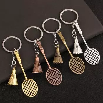 Креативные мини-брелки в виде ракетки для бадминтона, винтажные спортивные подвески, автомобильные брелки, рюкзаки, аксессуары для мужчин и женщин, подарки для клуба A