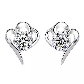 Креативные модные серьги Асимметричные серьги-гвоздики в форме сердца Серьги-гвоздики в форме цветного облака Женские серьги-гвоздики из циркония