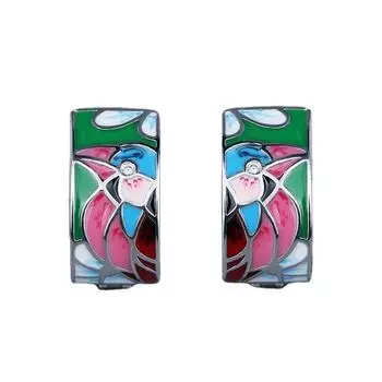 Креативные модные серьги для женщин, зеленая шпинель, синяя птица, эмалированные серьги, модные подарки, ювелирные изделия ручной работы 3.7g зелёный