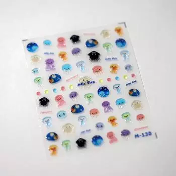 Креативные мультяшные 3D ферритовые наклейки для ногтей: Клейкие пальчиковые желейные украшения M130