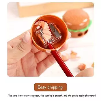 Креативные мультяшные точилки для карандашей в форме гамбургера с двумя отверстиями Инструменты для резки карандашей Школьные принадлежности Канцелярские товары для студентов Подарки