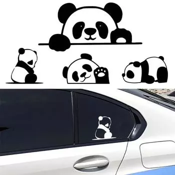 Креативные наклейки на автомобиль ATV Peeking Panda, виниловые наклейки, симпатичные окклюзионные царапины, холодильник, кондиционер, светоотражающая наклейка