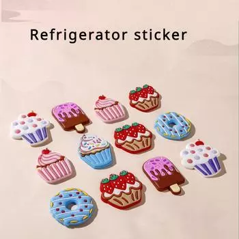 Креативные наклейки на холодильник, трехмерные мультяшные декоративные магнитные наклейки 2pcs