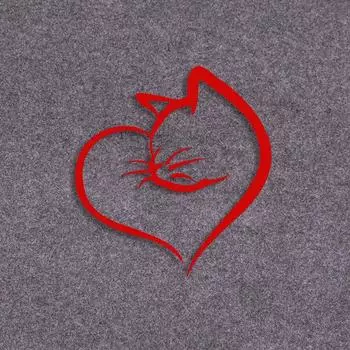 Креативные наклейки с кошками и сердечками для стайлинга автомобиля, светоотражающие наклейки на автомобиль, забавные виниловые водонепроницаемые наклейки на декор кузова автомобиля 14.6x15CM