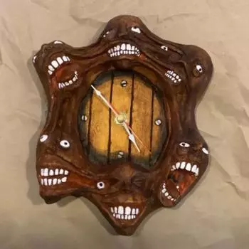 Креативные настенные часы ужасов с изображением шестиголового монстра, абстрактный портрет из смолы, современный дизайн, тихая гостиная, офис и садовые украшения