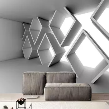 Креативные настенные обои, современные 3D абстрактные стерео геометрические космические узоры, настенная живопись для гостиной, телевизора, дивана, спальни, домашний декор, настенная фреска, наклейка 300cm (W) x 200cm (H)