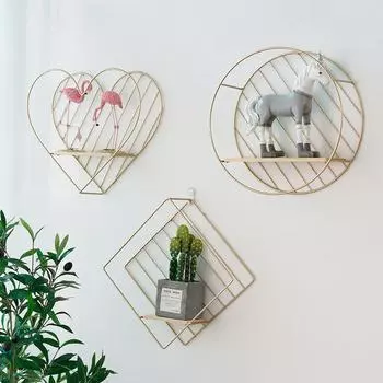 Креативные настенные полки для столовой, настенные из кованого железа, настенные полки для спальни, гостиной, настенные полки для хранения, украшения дома