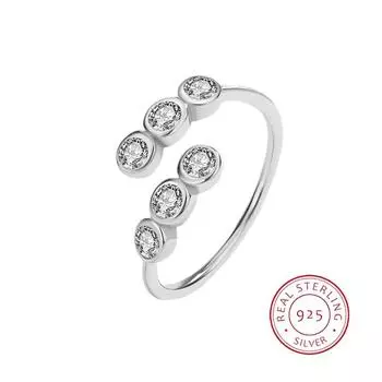 Креативные нерегулярные круглые кольца с бриллиантами для пар для женщин, стерлинговое серебро, обручальные украшения, свадебные украшения, обручальные кольца Resizable белый