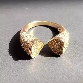 Креативные обручальные кольца в форме сердца для женщин, модные золотые цветные открытые регулируемые кольца, изысканные ювелирные изделия для свадьбы и помолвки