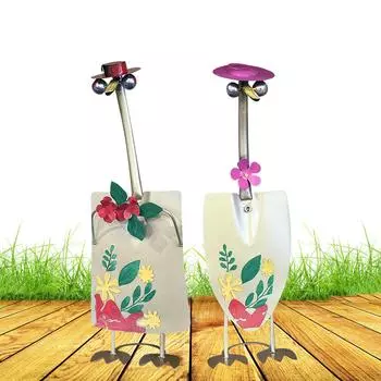 Креативные очаровательные садовые утки, уличные украшения, металлическая садовая статуя, художественные скульптуры для декора патио One Size розовый