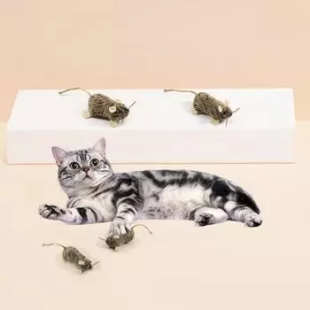 Креативные плюшевые игрушки Catnip Mouse на липучке Velcro Mouse коричневый