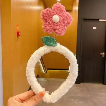 Креативные плюшевые повязки для волос с цветком ягненка для девочек и женщин, милые корейские головные уборы, обручи для волос, аксессуары для волос, украшения