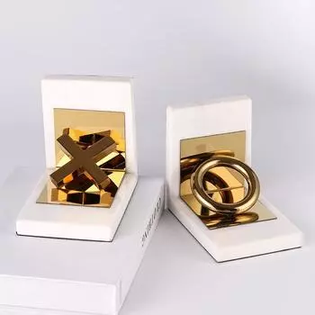 Креативные подставки для книг Crystal Metal XO, подставки для книг, модель гостиной, книжный шкаф, домашний светильник, роскошные мраморные украшения